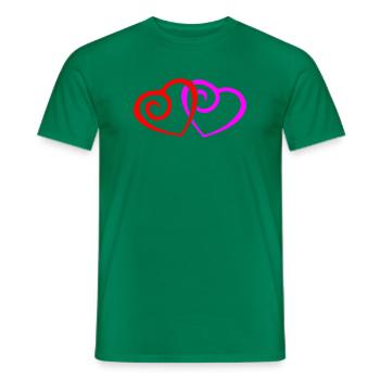 Hearts Love - Men's T-Shirt - kelly green - Front - AI Model Male 178 dark (178cm)
