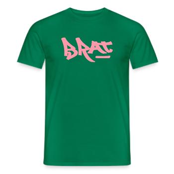Pink Brat logo text as graffiti - Men's T-Shirt - kelly green - Front - AI Model Male 178 dark (178cm)