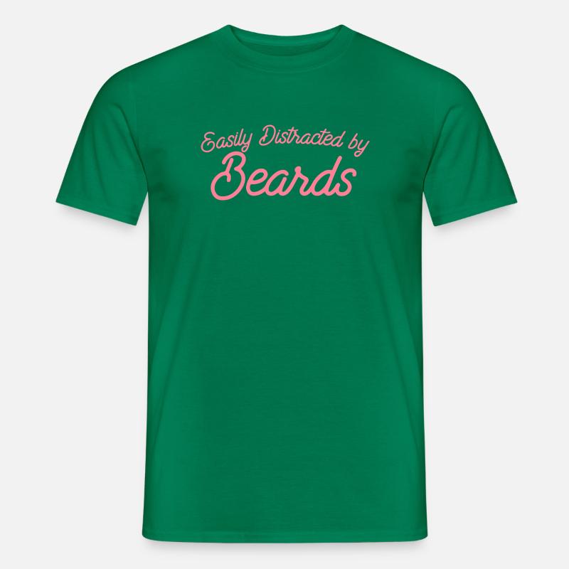 Easily Distracted by Beards - Men's T-Shirt - kelly green