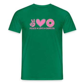 Beignets Paix et Amour - T-shirt homme - vert - Devant - AI Model Male 178 dark (178cm)