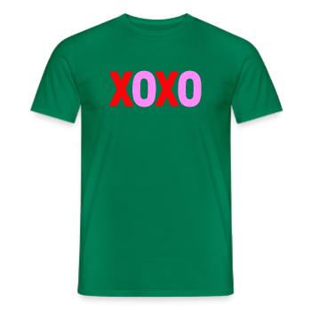 XOXO Love Valentine Text Design - Men's T-Shirt - kelly green - Front - AI Model Male 178 dark (178cm)