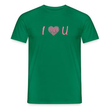 JE T’AIME - T-shirt homme - vert - Devant - AI Model Male 178 dark (178cm)