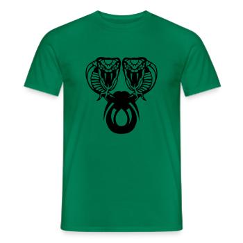 snake cobra double head - Men's T-Shirt - kelly green - Front - AI Model Male 178 dark (178cm)