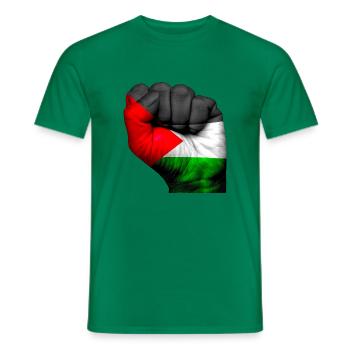Fist Palestine - T-shirt homme - vert - Devant - AI Model Male 178 dark (178cm)