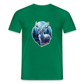 Chevreuil en hiver - T-shirt homme - vert - Devant - AI Model Male 178 dark (178cm)