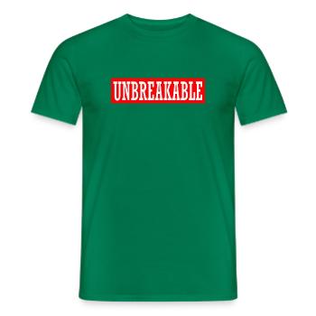 unbreakable unstoppable indomitable gym illegal - Men's T-Shirt - kelly green - Front - AI Model Male 178 dark (178cm)