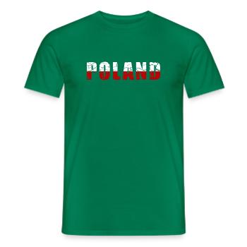 Poland design in grunge style - Men's T-Shirt - kelly green - Front - AI Model Male 178 dark (178cm)