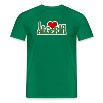 I LOVE ALGERIA - Men's T-Shirt - kelly green - Front - AI Model Male 178 dark (178cm)