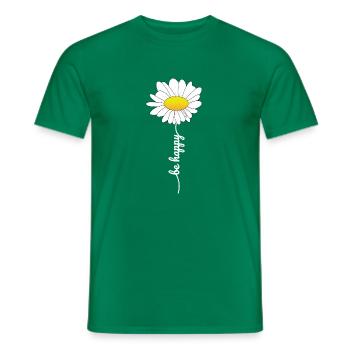 Be happy Blume - Männer T-Shirt - Kelly Green - Vorne - AI Model Male 178 dark (178cm)