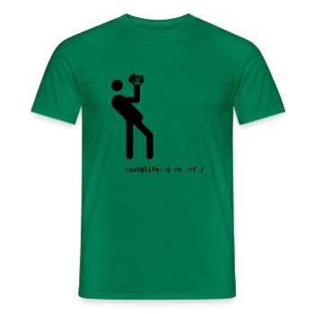 root Befehl rm -rf / - Männer T-Shirt - Kelly Green - Vorne - AI Model Male 178 dark (178cm)