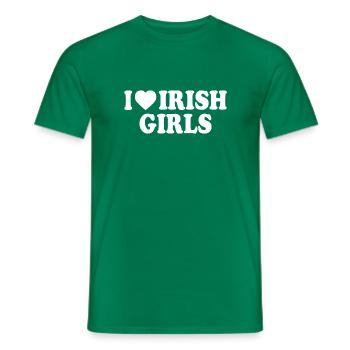 I love irish girls - Men's T-Shirt - kelly green - Front - AI Model Male 178 dark (178cm)