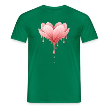 Lotus flower with drops illustration - Men's T-Shirt - kelly green - Front - AI Model Male 178 dark (178cm)