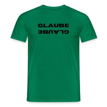 GLAUBE - Männer T-Shirt - Kelly Green - Vorne - AI Model Male 178 dark (178cm)