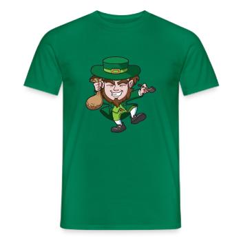 Leprechaun St Patricks - Men's T-Shirt - kelly green - Front - AI Model Male 178 dark (178cm)