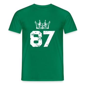 87 Number crown - Men's T-Shirt - kelly green - Front - AI Model Male 178 dark (178cm)