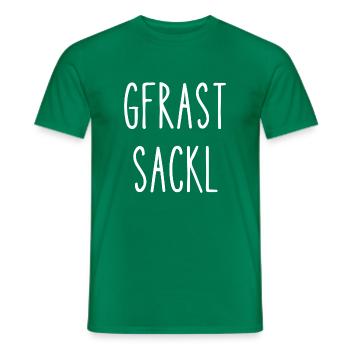 Gfrastsackl - Wienerisch / Tasche, Shirt, Pullover - Männer T-Shirt - Kelly Green - Vorne - AI Model Male 178 dark (178cm)
