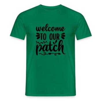 30 welcome to our patch - Men's T-Shirt - kelly green - Front - AI Model Male 178 dark (178cm)