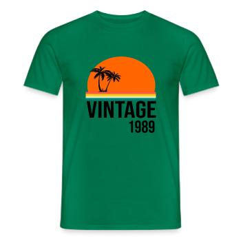 1989 vintage - Men's T-Shirt - kelly green - Front - AI Model Male 178 dark (178cm)