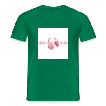 Casque de chemise de musique - T-shirt homme - vert - Devant - AI Model Male 178 dark (178cm)