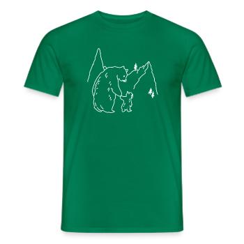 Bär Familie Kind Berge - Männer T-Shirt - Kelly Green - Vorne - AI Model Male 178 dark (178cm)