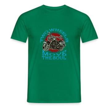 Moto Deux Roues Déplacent l’Âme - T-shirt homme - vert - Devant - AI Model Male 178 dark (178cm)