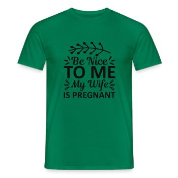 Femme enceinte Bébé Mère Bébé T-Shirt Maman - T-shirt homme - vert - Devant - AI Model Male 178 dark (178cm)