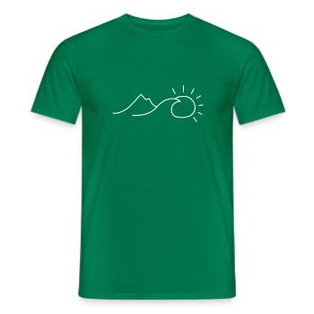 Mountain Wave Sun - Men's T-Shirt - kelly green - Front - AI Model Male 178 dark (178cm)