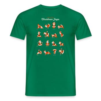 Santas special Christmas Yoga - fit for the party - Men's T-Shirt - kelly green - Front - AI Model Male 178 dark (178cm)