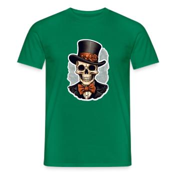 Totenkopf mit Zylinder Halloween - Männer T-Shirt - Kelly Green - Vorne - AI Model Male 178 dark (178cm)