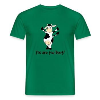 You are the Best cow - Men's T-Shirt - kelly green - Front - AI Model Male 178 dark (178cm)