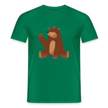 Ours brun - T-shirt homme - vert - Devant - AI Model Male 178 dark (178cm)