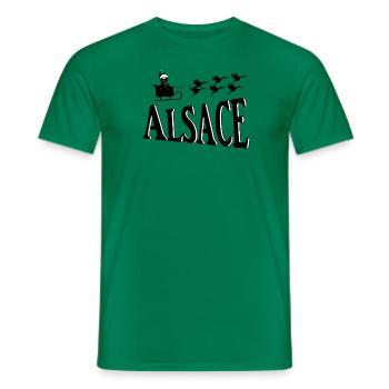 Alsace Christmas Storks - Men's T-Shirt - kelly green - Front - AI Model Male 178 dark (178cm)