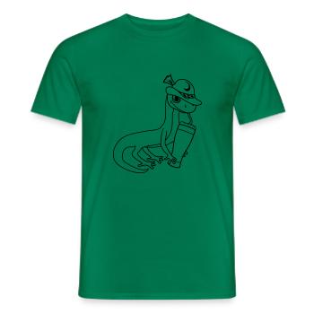 gecko lizard beer bavaria alcohol sau - Men's T-Shirt - kelly green - Front - AI Model Male 178 dark (178cm)