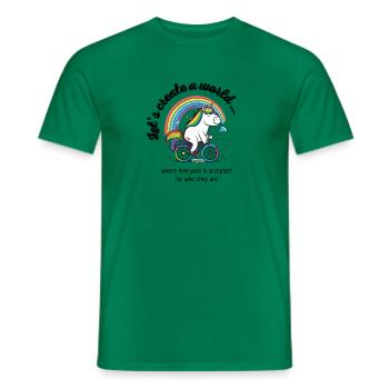 Créons un monde ... Où tout le monde est accepté - T-shirt homme - vert - Devant - AI Model Male 178 dark (178cm)