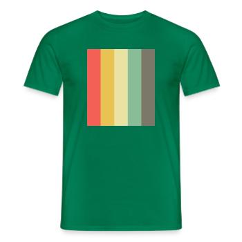 Retro Vintage Striped Rectangle Striped Template - Men's T-Shirt - kelly green - Front - AI Model Male 178 dark (178cm)