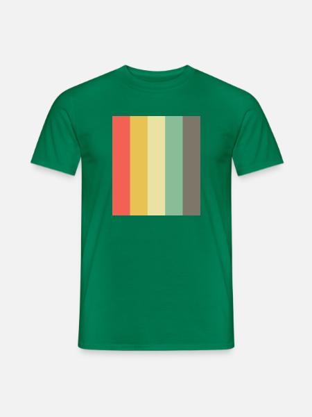 Retro Vintage Streifen Rechteck Gestreift Vorlage - Männer T-Shirt - Kelly Green