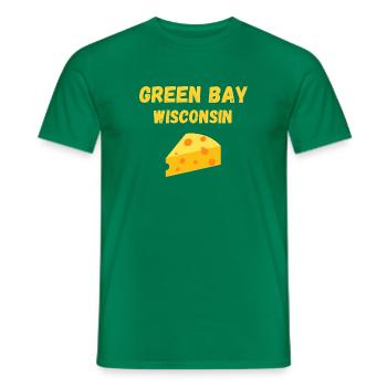 GREEN BAY WISCONSIN vintage distressed football - Men's T-Shirt - kelly green - Front - AI Model Male 178 dark (178cm)