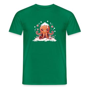 Poulpe pain d’épices - T-shirt homme - vert - Devant - AI Model Male 178 dark (178cm)