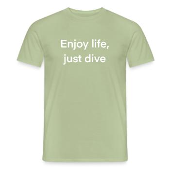 Enjoy life just dive - Men's T-Shirt - sage - Front - AI Model Male 178 light (178cm)