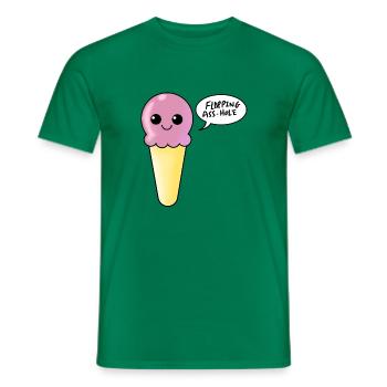 Strawberry Icecream Flapping Ass Hole - Men's T-Shirt - kelly green - Front - AI Model Male 178 dark (178cm)