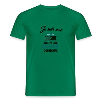je suis golfeuse qui déchire et cousine - T-shirt homme - vert - Devant - AI Model Male 178 dark (178cm)