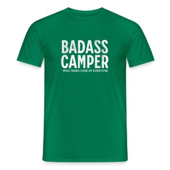 Badass camper who takes care of everyone - Men's T-Shirt - kelly green - Front - AI Model Male 178 dark (178cm)