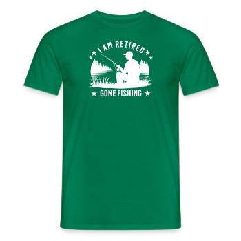 I am Retired - Gone fishing - Fisherman Silhouette - Men's T-Shirt - kelly green - Front - AI Model Male 178 dark (178cm)