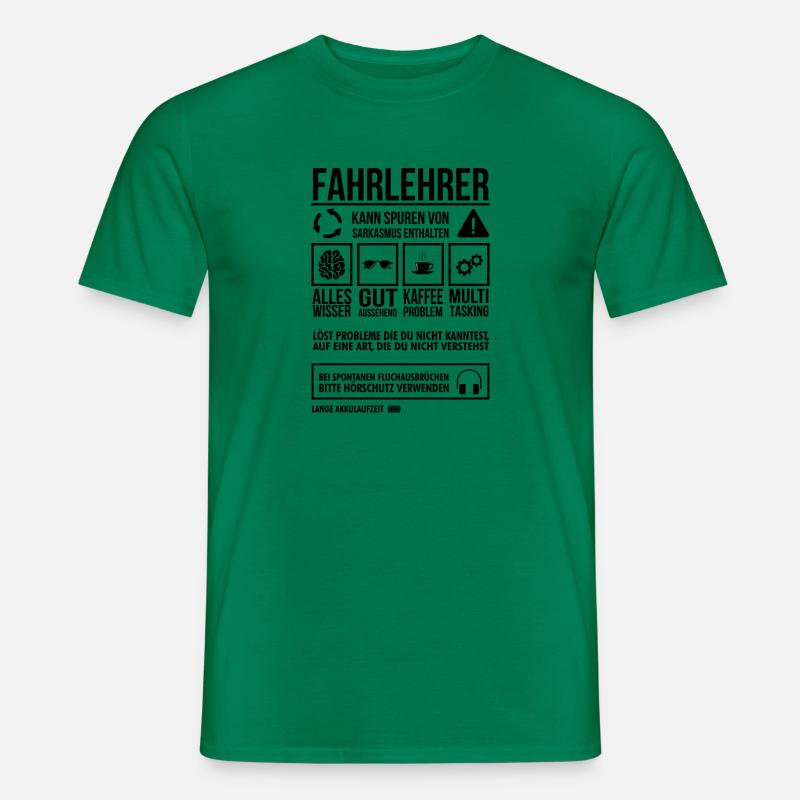 Fahrlehrer Black - Männer T-Shirt - Kelly Green