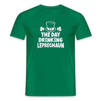 The Day Drinking Leprechaun - Men's T-Shirt - kelly green - Front - AI Model Male 178 dark (178cm)