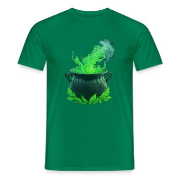 Witch's Cauldron Halloween - Men's T-Shirt - kelly green - Front - AI Model Male 178 dark (178cm)