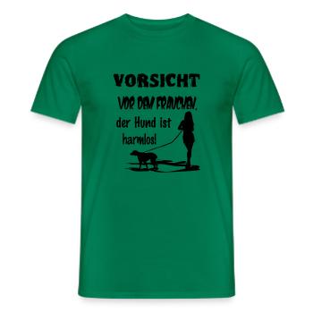 Vorsicht vor dem Frauchen - Männer T-Shirt - Kelly Green - Vorne - AI Model Male 178 dark (178cm)
