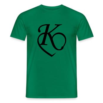 Heart letter K - Men's T-Shirt - kelly green - Front - AI Model Male 178 dark (178cm)
