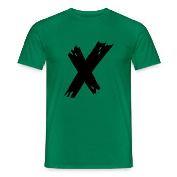 X - Men's T-Shirt - kelly green - Front - AI Model Male 178 dark (178cm)