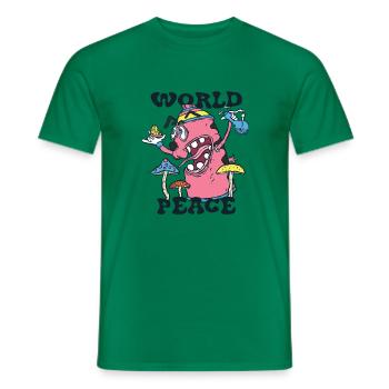 420 Weltfrieden Tapferer Hund - Männer T-Shirt - Kelly Green - Vorne - AI Model Male 178 dark (178cm)